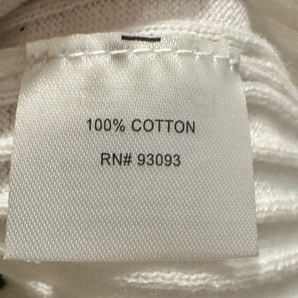 Tyler Boe M NWOT Cotton V-neck sweater B/W stripes - Picture 5 of 7